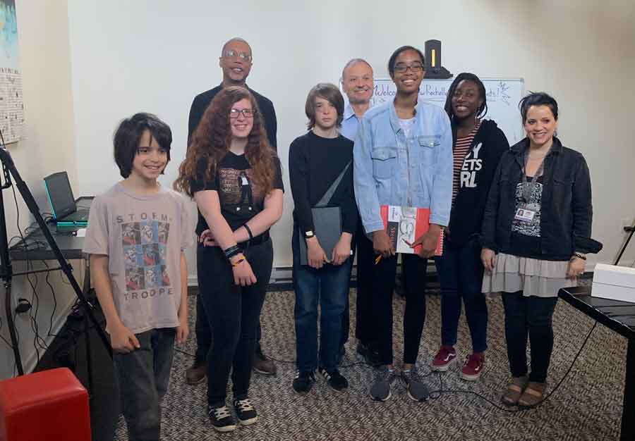 Middle Schools Students with Ralph Dibart, Ms. Tarantino and Logan