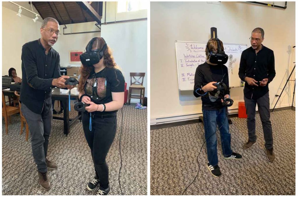 Logan demos VR to students