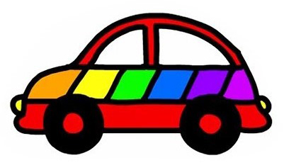 rainbow car